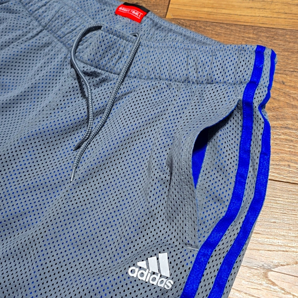 Adidas Gray and Blue Joggers with Athletic Stripes - Picture 3 of 10